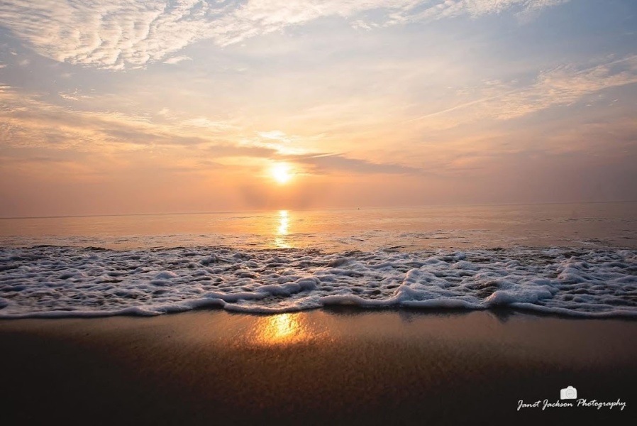 Sunrise over the Delaware shoreline
